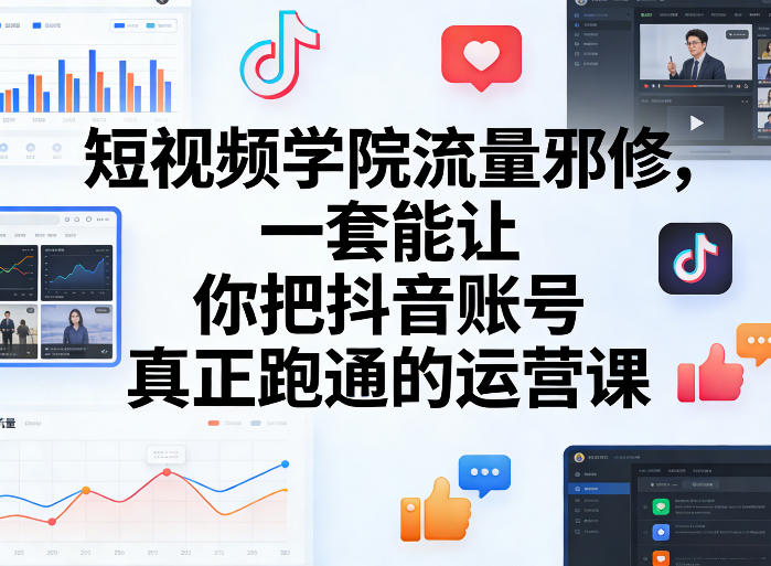 短视频学院流量邪修,一套能让你把抖音账号真正跑通的运营课-站源网