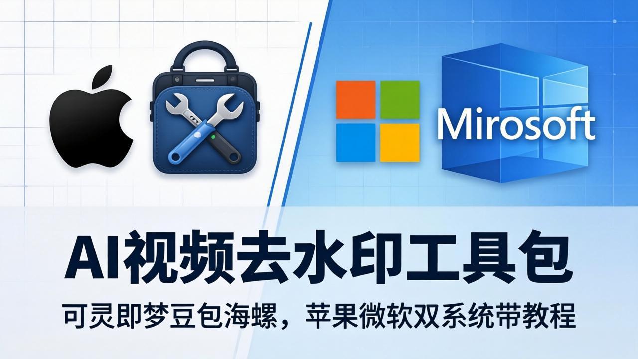 AI视频去水印工具包：可灵即梦豆包海螺，苹果微软双系统带教程-站源网