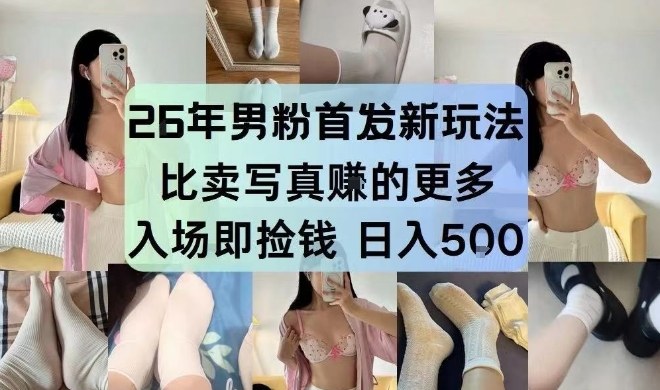 26年男粉首发最新3.0玩法，独此一家，比卖写真賺的更多，入场即捡钱，日入5张【揭秘】-站源网