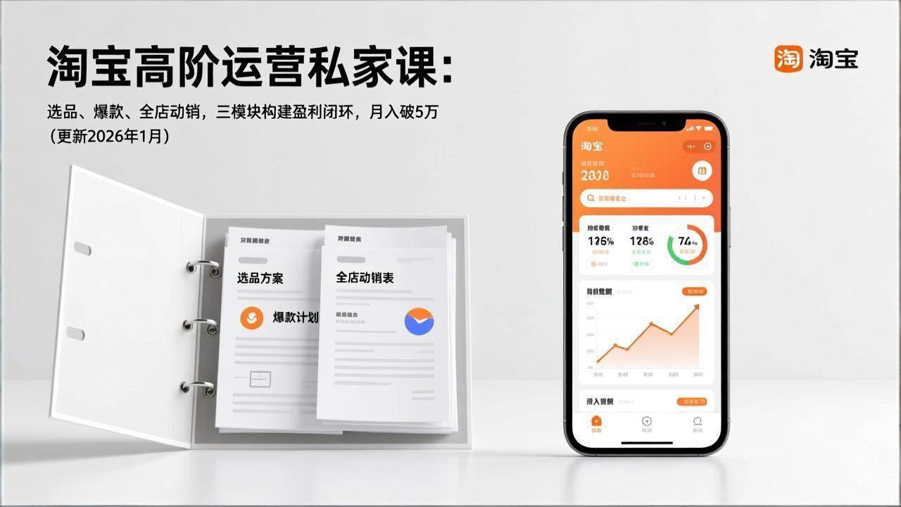 （17280期）淘宝高阶运营私家课：选品、爆款、全店动销，三模块构建盈利闭环，月入破5万（更新26年1月）-站源网