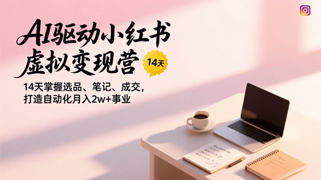 (17204期)AI驱动小红书虚拟变现营,14天掌握选品、笔记、成交,打造自动化月入2w+事业-站源网