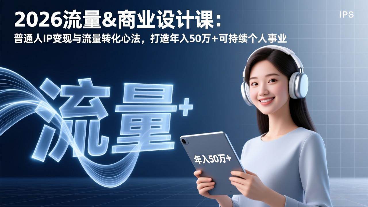（17246期）2026流量&商业设计课：普通人IP变现与流量转化心法，打造年入50万+可持续个人事业-站源网