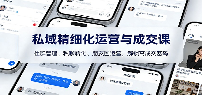 私域精细化运营与成交课:社群管理、私聊转化、朋友圈运营,解锁高成交密码-站源网