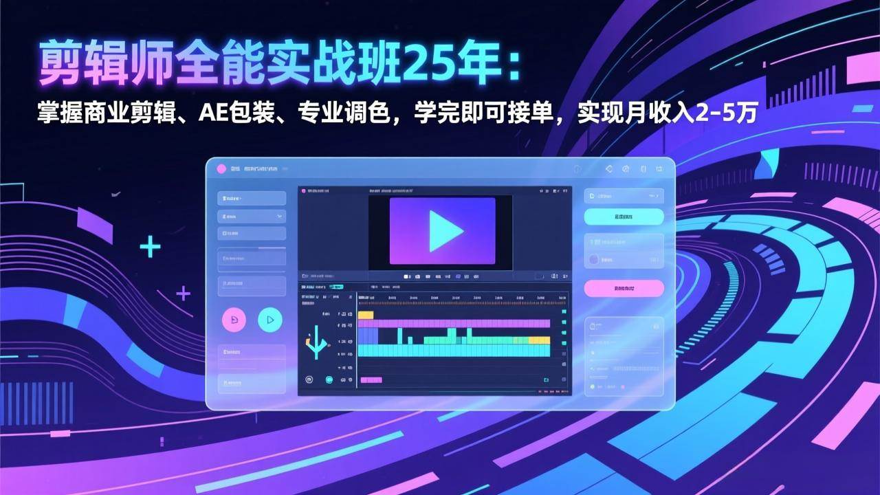 （17294期）剪辑师全能实战班25年：掌握商业剪辑、AE包装、专业调色，学完即可接单，实现月收入2-5万-站源网