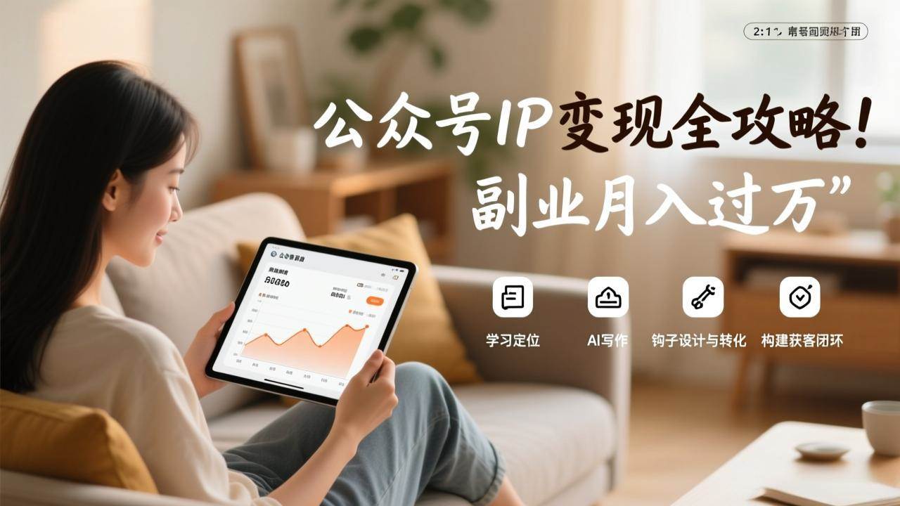 （17275期）公众号IP变现全攻略，学习定位、AI写作、钩子设计与转化，构建获客闭环，副业月入过万-站源网
