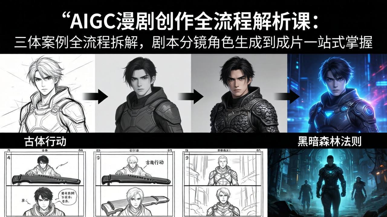 AIGC漫剧创作全流程解析课:三体案例全流程拆解,剧本分镜角色生成到成片一站式掌握-站源网