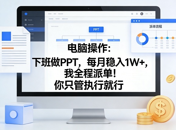 电脑操作：下班做PPT，每月稳入1W+，我全程派单！你只管执行就行【揭秘】-站源网