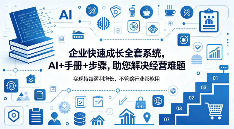 企业快速成长全套系统,AI+手册+步骤,助您解决经营难题,实现持续盈利增长,不管啥行业都能用-站源网
