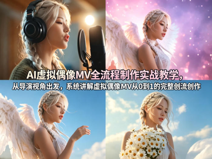AI虚拟偶像MV全流程制作实战教学,从导演视角出发,系统讲解虚拟偶像MV从0到1的完整创作流程-站源网