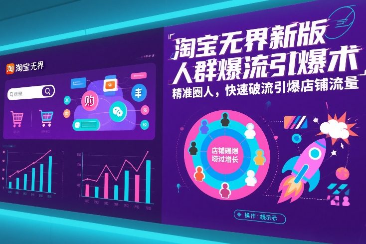 淘宝无界新版人群爆流引爆术，精准圈人，快速破流引爆店铺流量-站源网