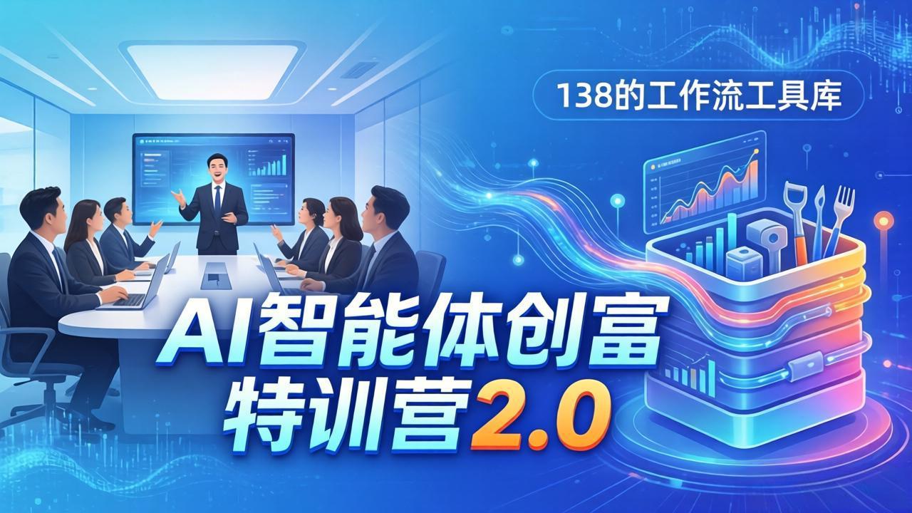 AI智能体创富训练营2.0:3天闭门直播+视频课+工具库,从0到1搭建智能体附138个工作流-站源网