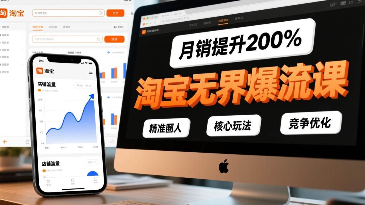 （17132期）淘宝无界爆流课，精准圈人、核心玩法、竞争优化，快速引爆店铺流量，月销提升200%-站源网