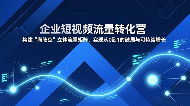 企业短视频流量转化营，构建“海陆空”立体流量矩阵，实现从0到1的破局与可持续增长-站源网