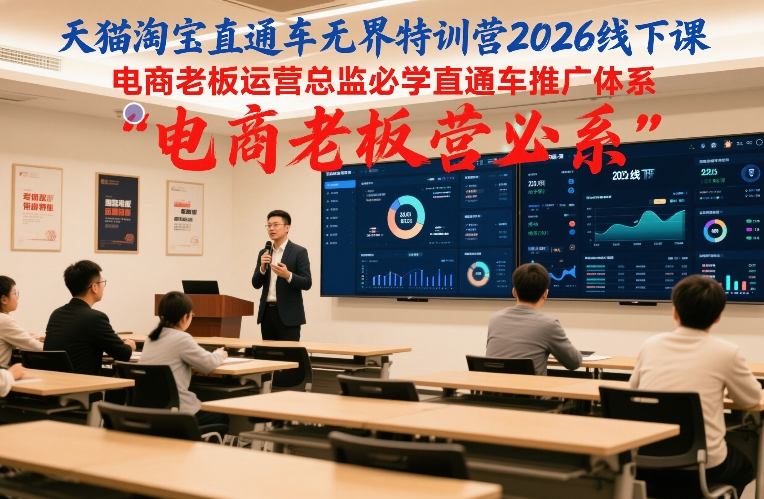天猫淘宝直通车无界特训营2026线下课,电商老板运营总监必学直通车推广体系-站源网