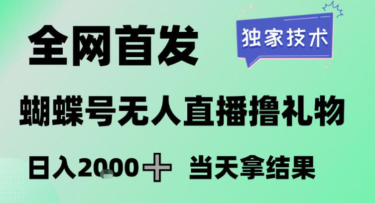 2026最新蝴蝶号无人直播掘金，独家技术，全网首发小白做了一个月收益3W，长期稳定可做【揭秘】-站源网