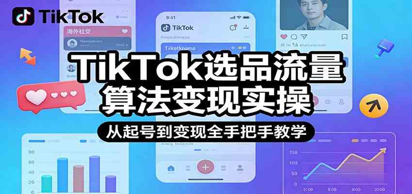 TikTok选品流量算法变现实操,从起号到变现全手把手教学-站源网