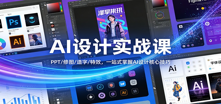 AI设计实战课：PPT/修图/造字/特效，一站式掌握AI设计核心技巧-站源网