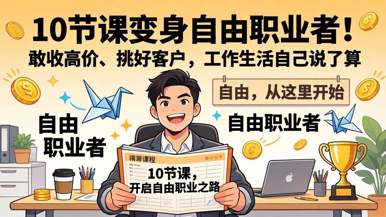 （17663期）10 节课变身自由职业者！敢收高价、挑好客户，工作生活自己说了算-站源网