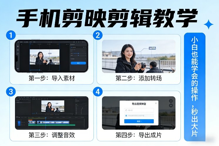 手机剪映剪辑教学，小白也能学会的操作，秒出大片-站源网