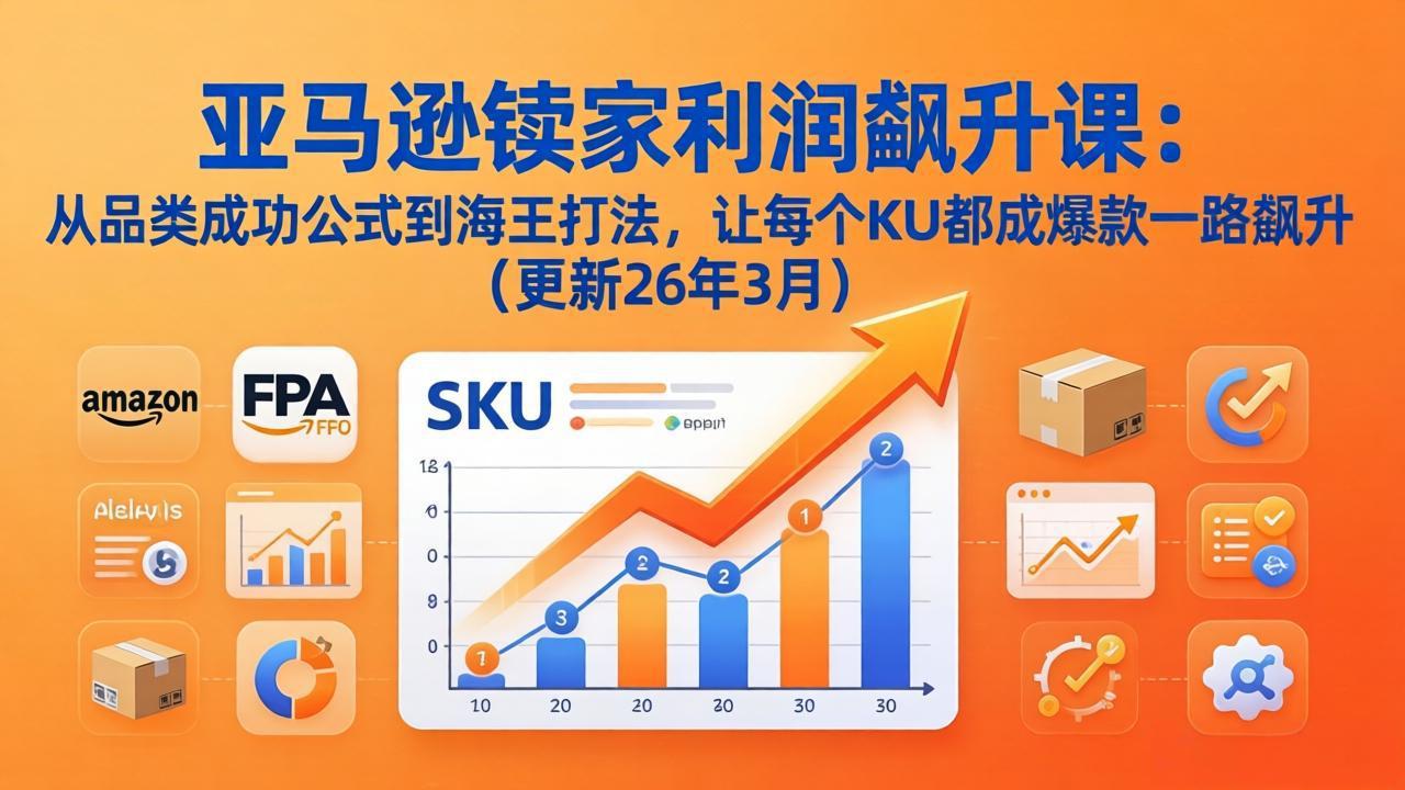 亚马逊卖家利润飙升课：从品类成功公式到海王打法，让每个SKU都成爆款一路飙升(更新26年3月-站源网