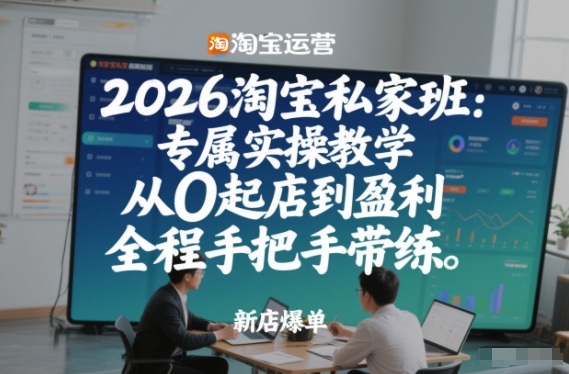 2026淘宝私家班：专属实操教学，从0起店到盈利，全程手把手带练-站源网