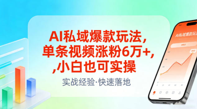 AI私域爆款玩法,单条视频涨粉6W+,小白也可实操-站源网