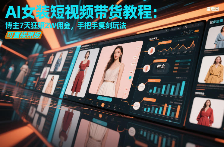 AI女装短视频带货教程：博主7天狂賺2W佣金，手把手复刻玩法，可直接照搬-站源网
