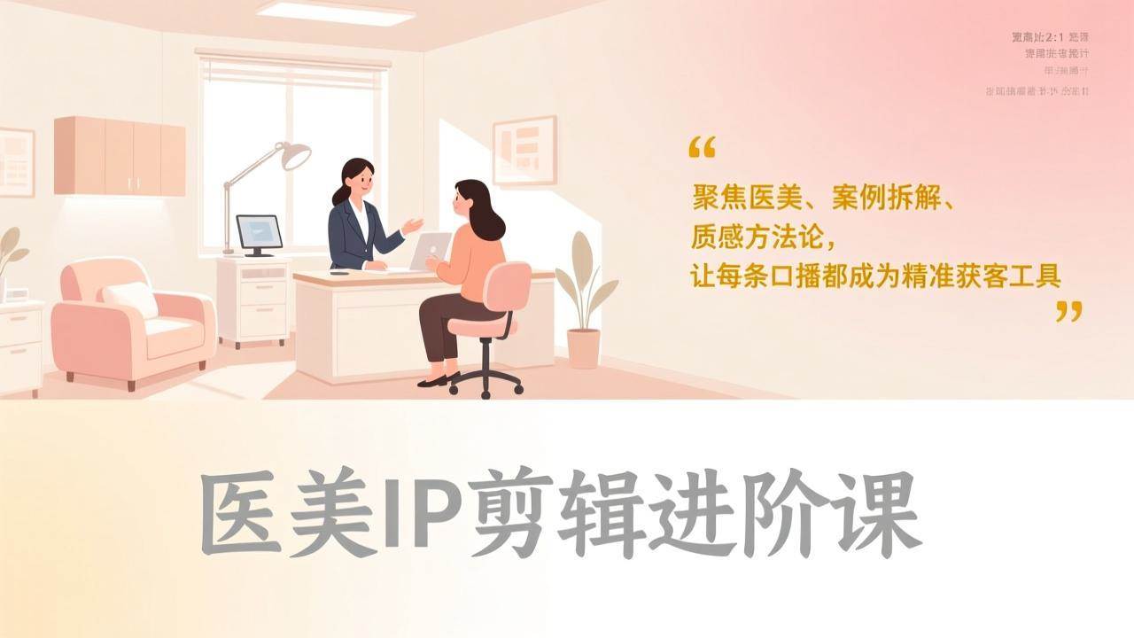 （17303期）医美IP剪辑进阶课，聚焦医美、案例拆解、质感方法论，让每条口播都成为精准获客工具-站源网