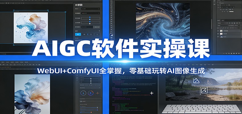 AIGC软件实操课：WebUI+ComfyUI全掌握，零基础玩转AI图像生成-站源网