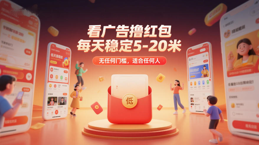 看广告撸红包，每天稳定5-20米，无任何门槛，适合任何人-站源网