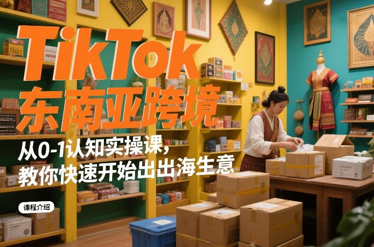 TikTok东南亚跨境从0-1认知实操课，教你快速开始出海生意-站源网