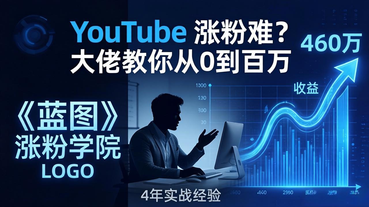YouTube 涨粉难？《蓝图涨粉学院》：4 年赚 460 万的大佬教策略，从0到百万有路径！-站源网