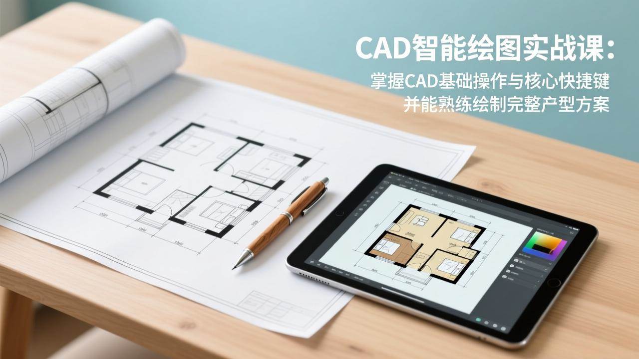 （17348期）CAD智能绘图实战课：掌握CAD基础操作与核心快捷键，并能熟练绘制完整户型方案-站源网