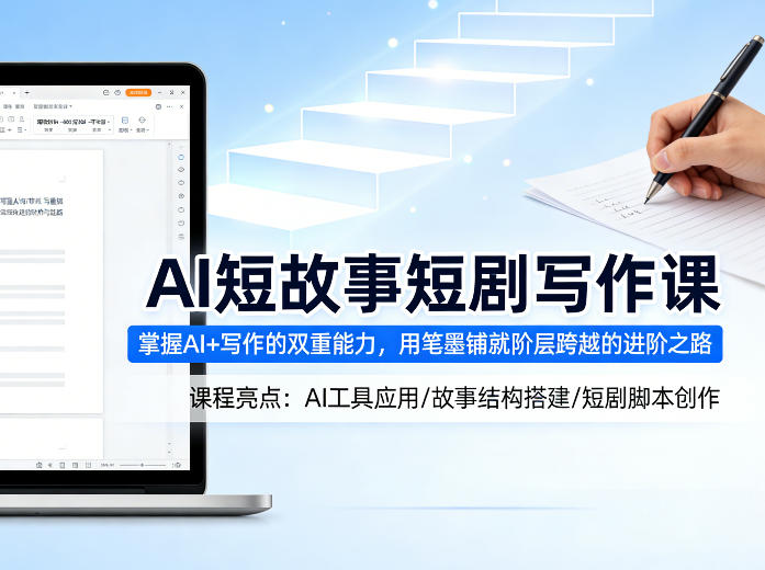 AI短故事短剧写作课，掌握AI+写作的双重能力，用笔墨铺就阶层跨越的进阶之路-站源网