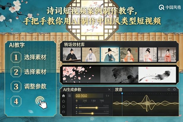 古诗词短视频案例制作教学，手把手教你用AI制作中国风类型短视频-站源网