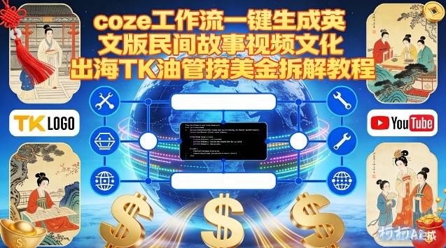 Coze扣子工作流一键生成英文版民间故事视频，文化出海TK油管捞美金拆解教程-站源网