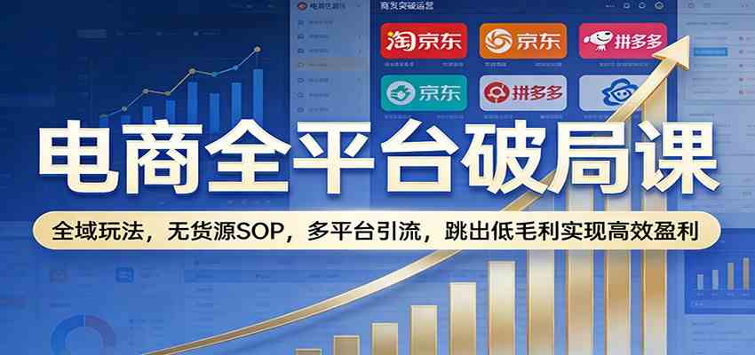电商全平台破局课：全域玩法，无货源SOP，多平台引流，跳出低毛利实现高效盈利-站源网