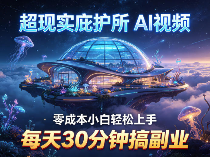 超现实庇护所AI视频项目拆解,零成本小白轻松上手,每天30分钟搞副业-站源网