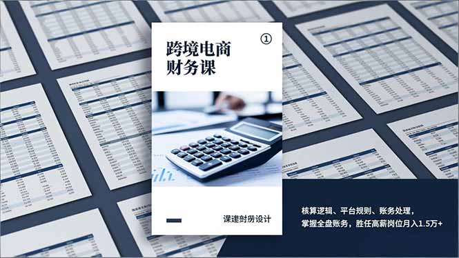 跨境电商财务课，核算逻辑、平台规则、账务处理，掌握全盘账务，胜任高薪岗位月入1.5万+-站源网