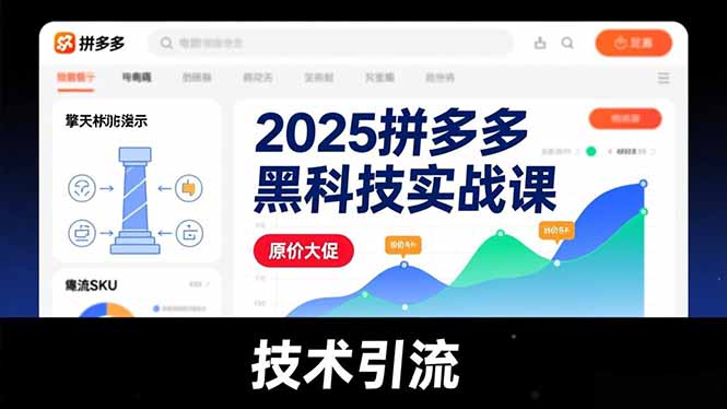 2025拼多多黑科技实战课，擎天柱玩法、爆流SKU、原价大促，技术引流，单店日销轻松破千单-站源网