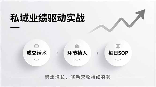 私域业绩驱动实战，成交话术、环节植入、每日SOP，聚焦增长，驱动营收持续突破-站源网