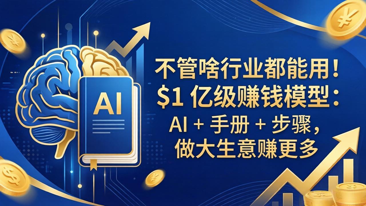 不管啥行业都能用!$1 亿级赚钱模型:AI + 手册 + 步骤,做大生意赚更多-站源网