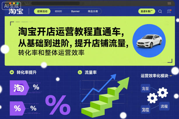 淘宝开店运营教程直通车,从基础到进阶,提升店铺流量,转化率和整体运营效率(更新26年3月24日)-站源网