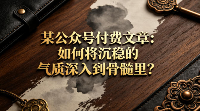 某公众号付费文章：如何将沉稳的气质深入到骨髓里？-站源网