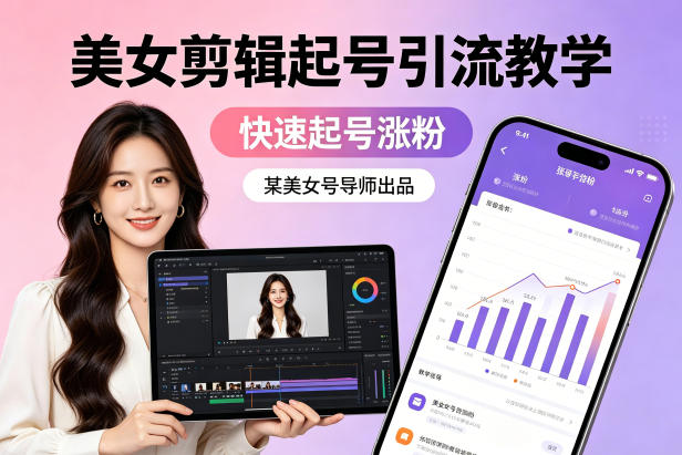 某美女号导师出品:美女剪辑起号引流教学,快速起号涨粉-站源网