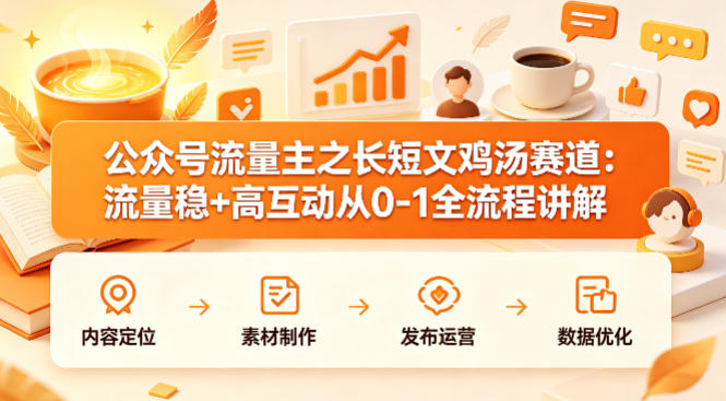 公众号流量主之长短文鸡汤赛道,流量稳+高互动,从0-1全流程讲解-站源网