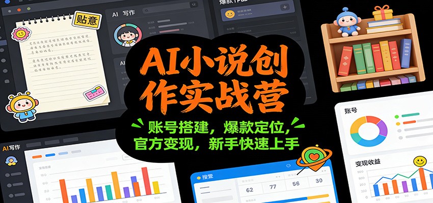 AI小说创作实战营：账号搭建，爆款定位，官方变现，新手快速上手-站源网