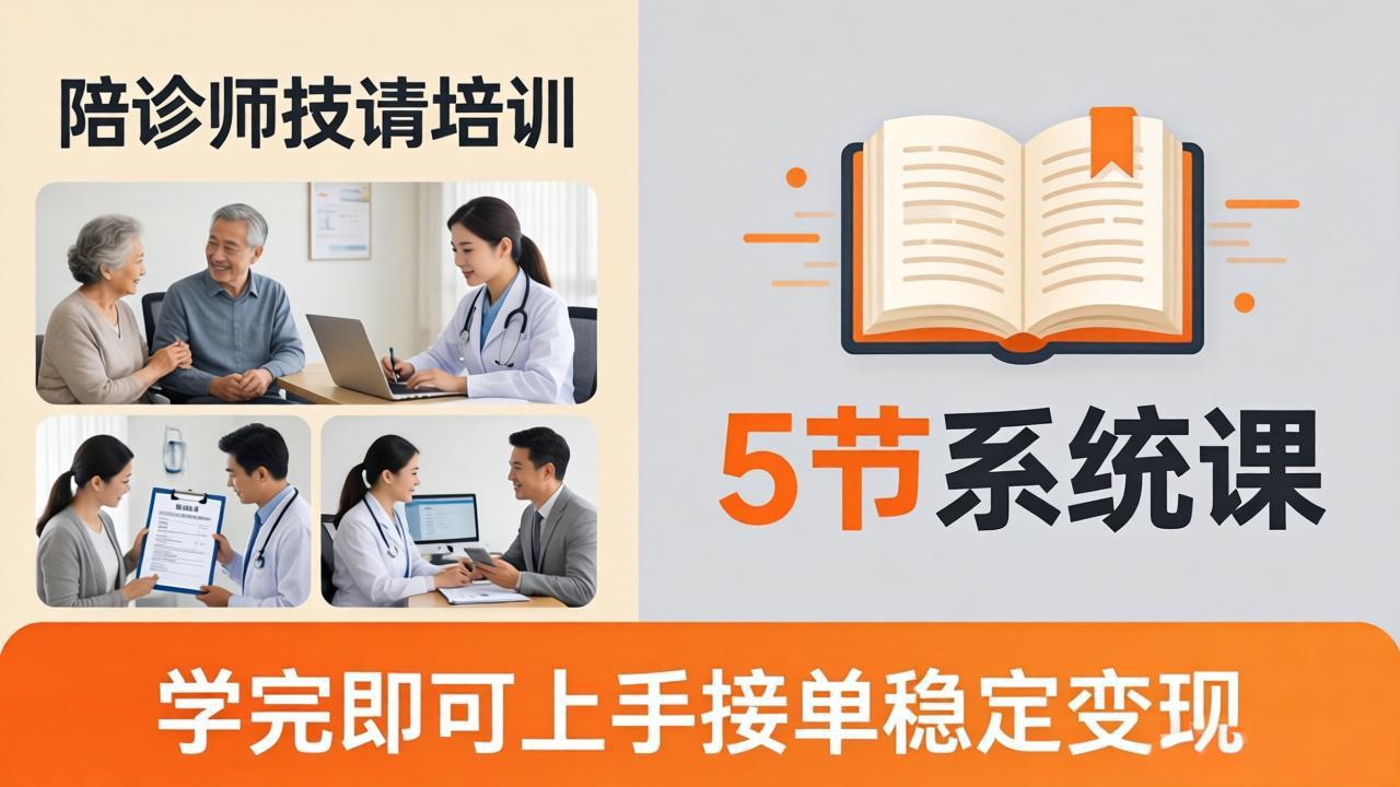 想做陪诊师不知从何下手？5节系统课教你掌握核心技能，学完即可上手接单稳定变现-站源网