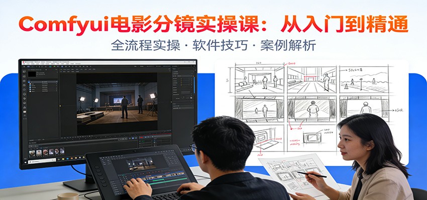 ComfyUI电影分镜实操课：分镜一致性，全流程AI视频制作，零基础也能做专业分镜-站源网
