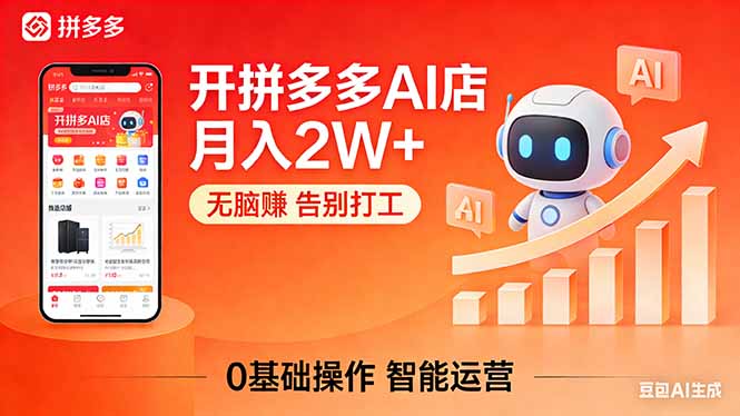 开一家拼多多AI店，月入2W+，无脑赚，告别打工，附SOP手册-站源网